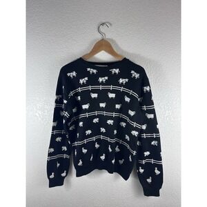 Vintage Scarab San Francisco Farm Animal Sweater Womens Medium